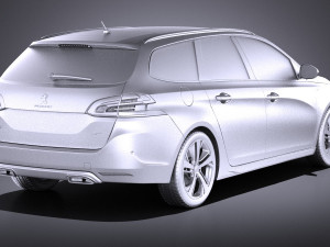 Peugeot 308 GT SW 2017 vray 3D मॉडल