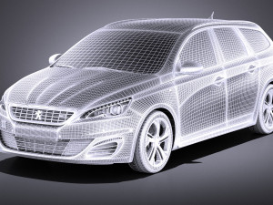 Peugeot 308 GT SW 2017 vray 3D मॉडल