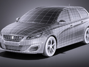 Peugeot 308 GT SW 2017 vray 3D मॉडल