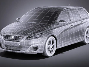 Peugeot 308 GT SW 2017 vray 3D Model
