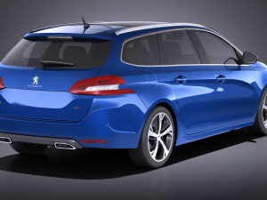 Peugeot 308 GT SW 2017 vray 3D 模型