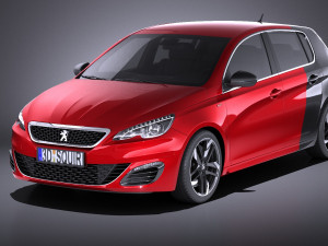 Peugeot 308 GTI 2018 vray 3D Model