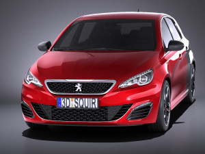 Peugeot 308 GTI 2018 vray 3D Model