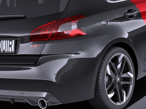 Peugeot 308 GTI 2018 vray 3D Model