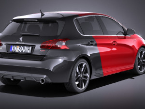 Peugeot 308 GTI 2018 vray 3D Model