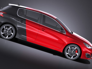 Peugeot 308 GTI 2018 vray 3D Model
