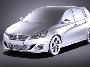 Peugeot 308 GTI 2018 vray 3D Model