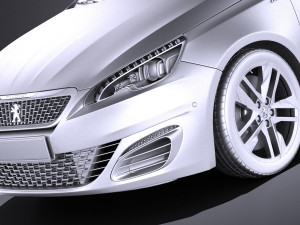 Peugeot 308 GTI 2018 vray 3D Model