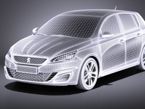 Peugeot 308 GTI 2018 vray 3D Model