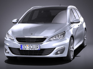 Peugeot 308 SW 2016 vray 3D Model