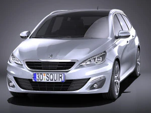 Peugeot 308 SW 2016 vray 3D Model