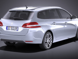 Peugeot 308 SW 2016 vray 3D Model