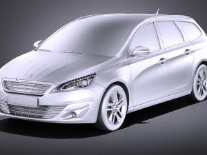 Peugeot 308 SW 2016 vray 3D Model