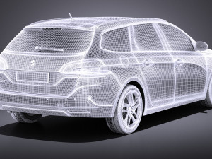 Peugeot 308 SW 2016 vray 3D Model