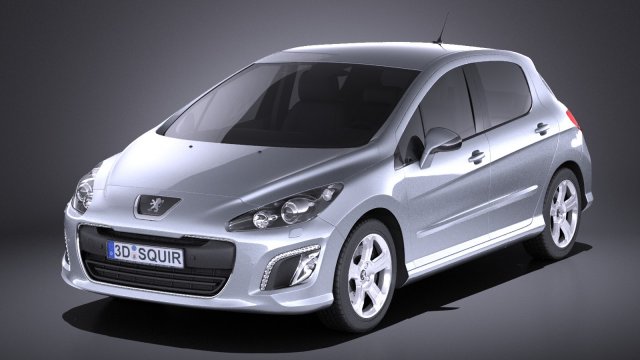 Peugeot 308 Hatchback 5-door 2013 vray Modello 3D .c4d .max .obj .3ds .fbx .stl .blend