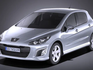 Peugeot 308 Hatchback 5 pintu 2013 vray Model 3D