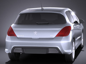 Peugeot 308 Hatchback 5-door 2013 vray Modello 3D