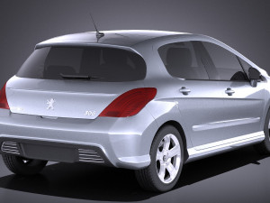 Peugeot 308 Hatchback 5-door 2013 vray Modello 3D