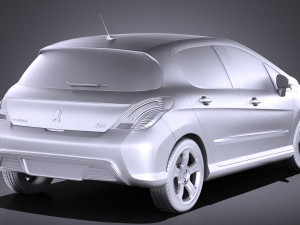 Peugeot 308 Hatchback 5-door 2013 vray Modello 3D