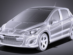Peugeot 308 Hatchback 5-door 2013 vray Modello 3D