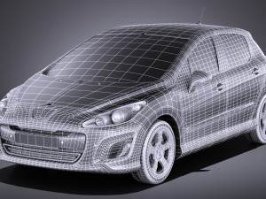 Peugeot 308 Hatchback 5-door 2013 vray Modello 3D