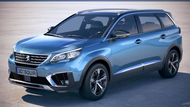 Peugeot 5008 2017 Model 3D .c4d .max .obj .3ds .fbx .stl .blend