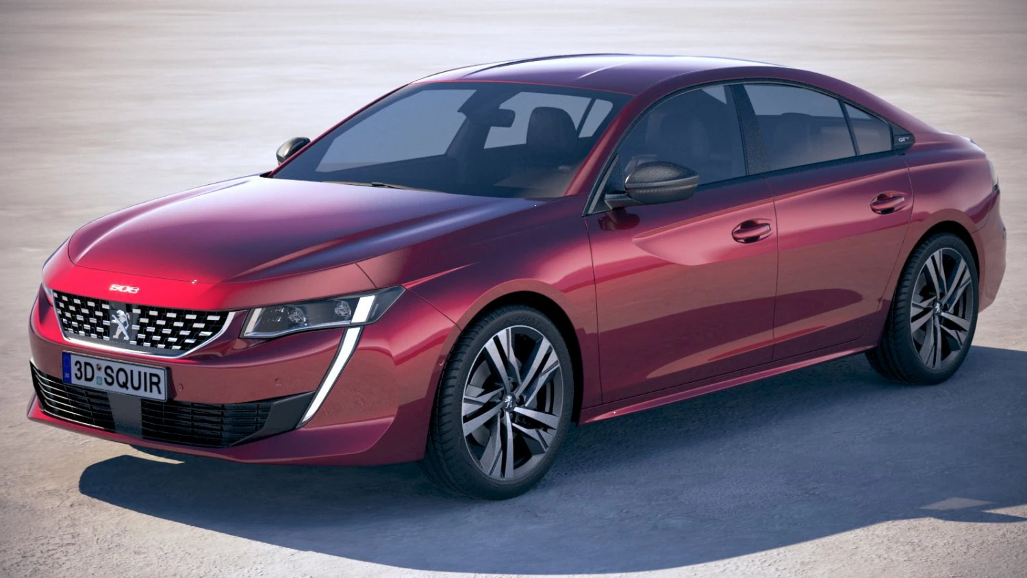 Peugeot 508 GT 2019 3D Model .c4d .max .obj .3ds .fbx .stl .blend