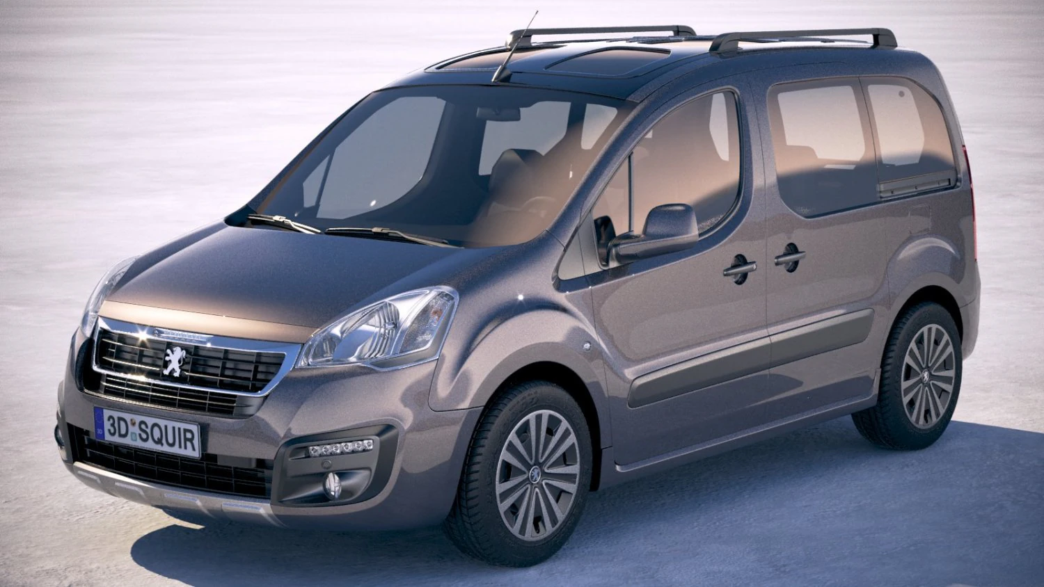 Peugeot Partner 2016 3D Model .c4d .max .obj .3ds .fbx .stl .blend 