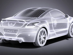 Peugeot RCZ R 2015 vray 3D Model