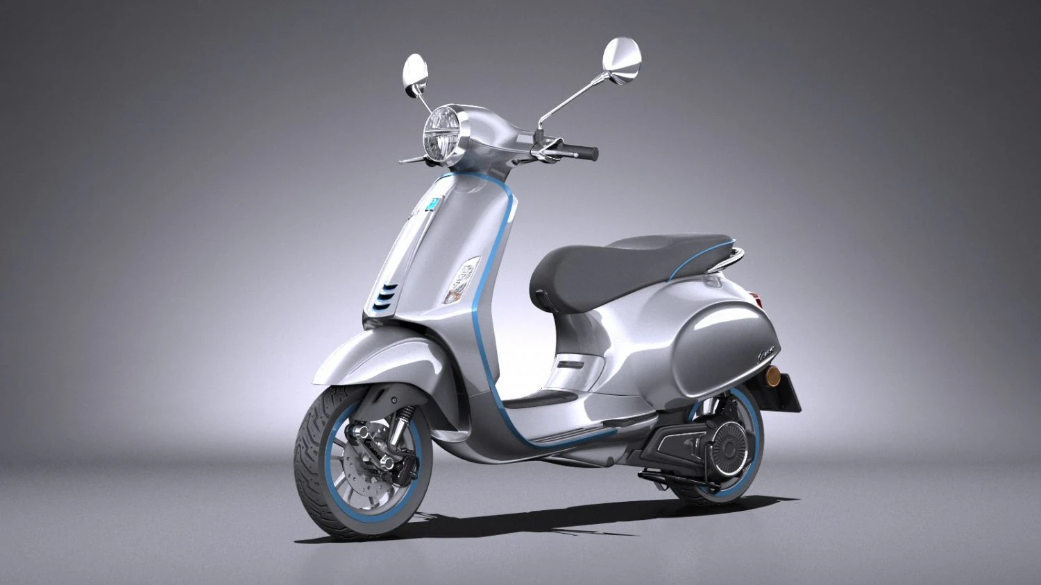 Piaggio Vespa Elettrica 2018 3D Model .c4d .max .obj .3ds .fbx .stl .blend 