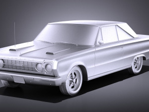 Plymouth GTX 1967 vray Model 3D