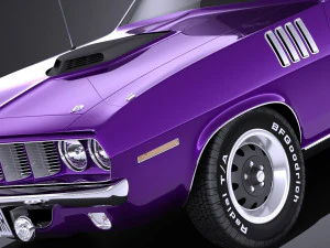 Plymouth Hemi Cuda - Barracuda 1971 vray 3D Model