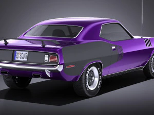 Plymouth Hemi Cuda - Barracuda 1971 vray 3D Model