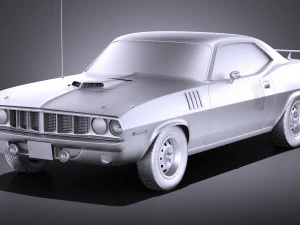 Plymouth Hemi Cuda - Barracuda 1971 vray 3D Model