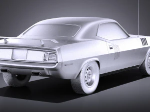 Plymouth Hemi Cuda - Barracuda 1971 vray 3D Model