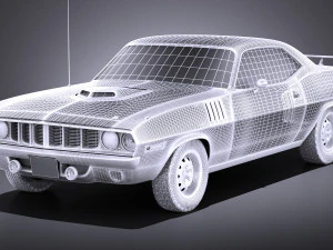 Plymouth Hemi Cuda - Barracuda 1971 vray 3D Model