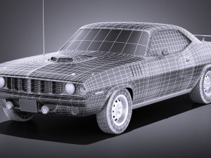 Plymouth Hemi Cuda - Barracuda 1971 vray 3D Модель