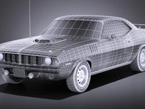 Plymouth Hemi Cuda - Barracuda 1971 vray 3D Model