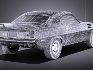 Plymouth Hemi Cuda - Barracuda 1971 vray 3D Модель