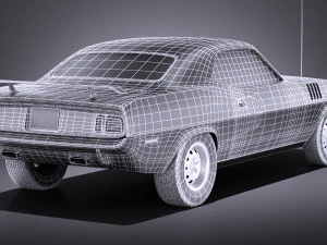Plymouth Hemi Cuda - Barracuda 1971 vray 3D Model