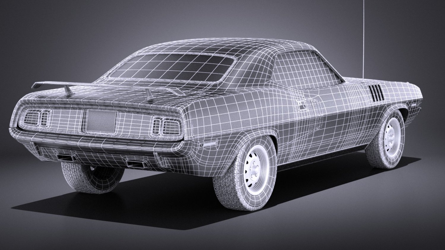 plymouth hemi cuda barracuda 1971 vray 3D Model in Classic Cars