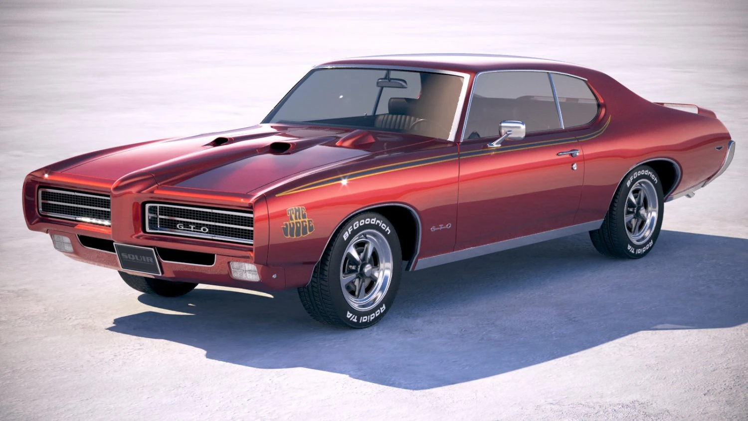 Pontiac GTO 1969 The Judge Bonneville 3D Model .c4d .max .obj .3ds .fbx .stl .blend 