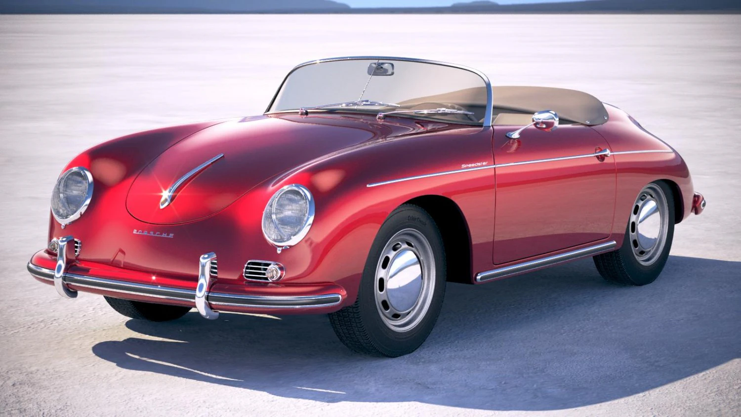 Porsche 356 Speedster 1955 3D Model .c4d .max .obj .3ds .fbx .stl .blend 