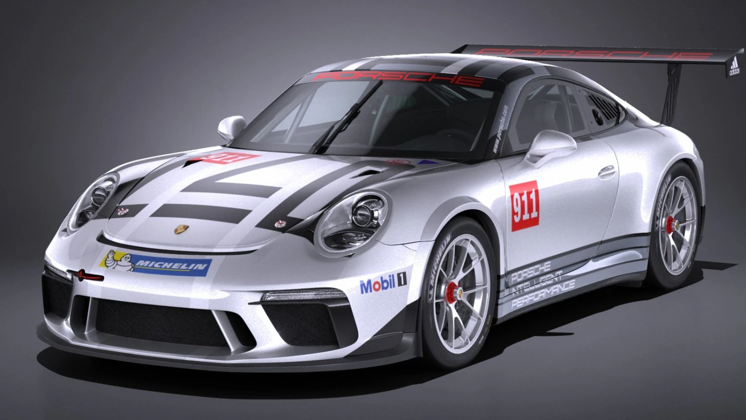 Porsche 911 GT3 Cup 2017 3D Model .c4d .max .obj .3ds .fbx .stl .blend 