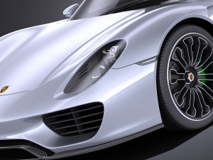 Porsche 918 Spyder 2017 vray Model 3D
