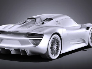 Porsche 918 Spyder 2017 vray 3D Model