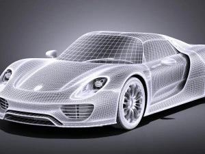 Porsche 918 Spyder 2017 vray 3D Model
