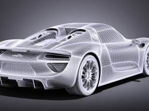 Porsche 918 Spyder 2017 vray Model 3D