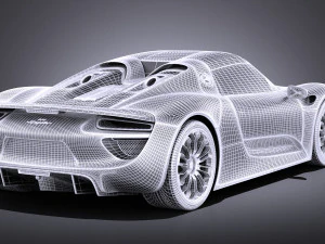Porsche 918 Spyder 2017 vray 3D Model