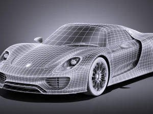Porsche 918 Spyder 2017 vray Model 3D